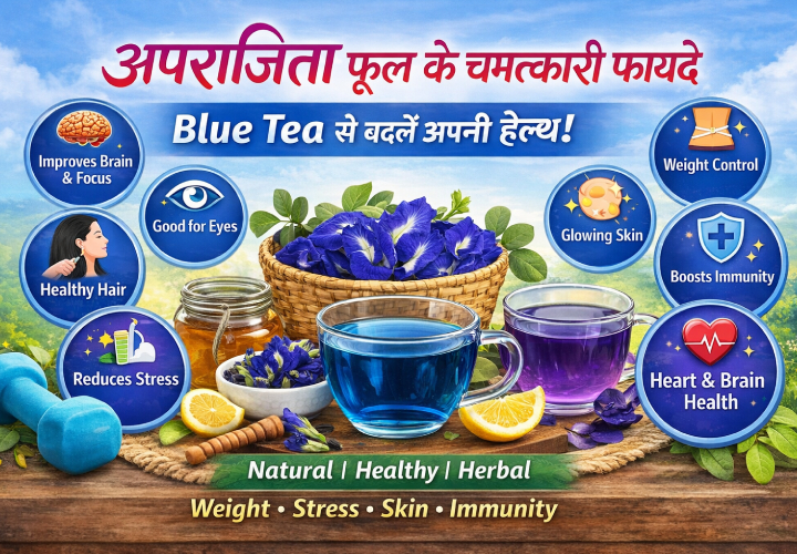 अपराजिता फूल के चमत्कारी फायदे | Blue Tea से बदलें अपनी हेल्थ